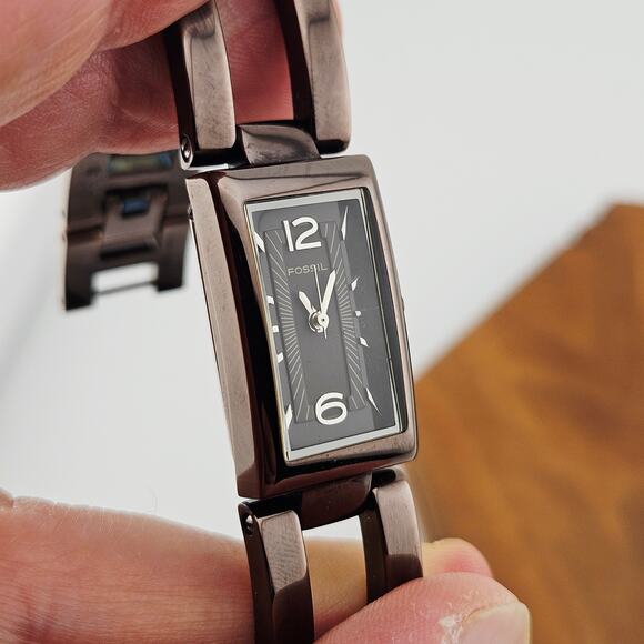 Fossil Women's Brown Metallic Bronze Big Link Watch Mod Statement Bold ES-1817 - Picture 3 of 7